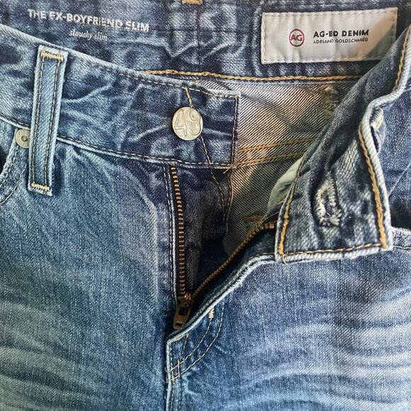 AG-ED Denim Jeans (Adriano Goldschmied) Ex-Boyfriend Slim Slouchy Patchwork 24" - Picture 4 of 9